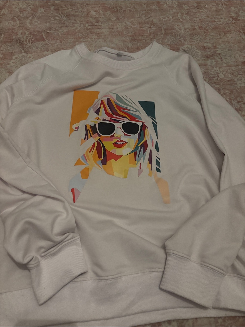 White Taylor Swift sweater